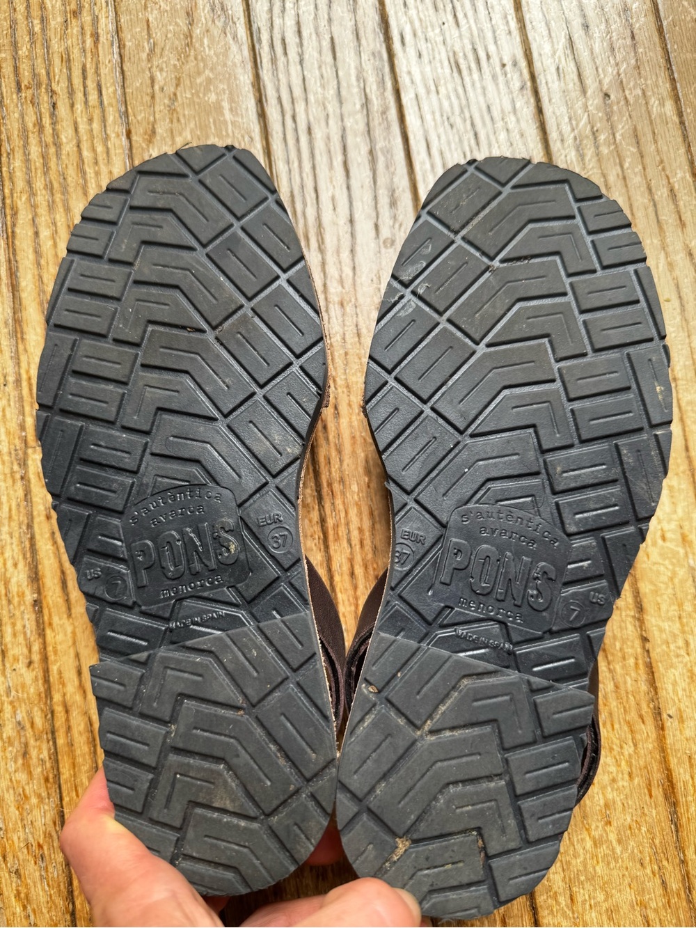 Pons Dark Brown Leather Slingback Sandals - Picture 2 of 6